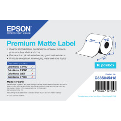Label/Prem Matte Continuous 76mmx35m