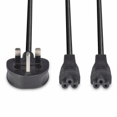 2.5M Uk 3 Pin Plug To Iec 2 X