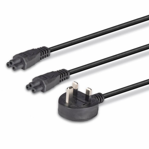 2.5M Uk 3 Pin Plug To Iec 2 X