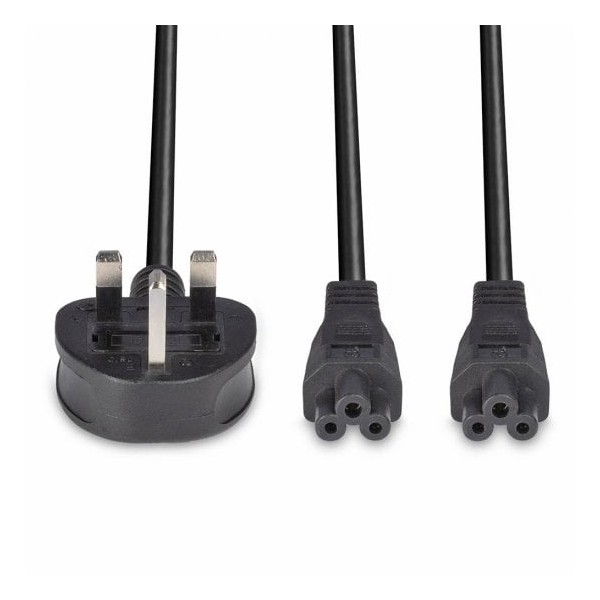 2.5M Uk 3 Pin Plug To Iec 2 X