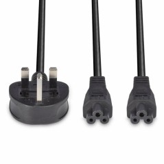 2.5M Uk 3 Pin Plug To Iec 2 X
