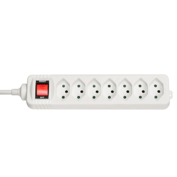 7-Way Swiss 3-Pin Mains Power