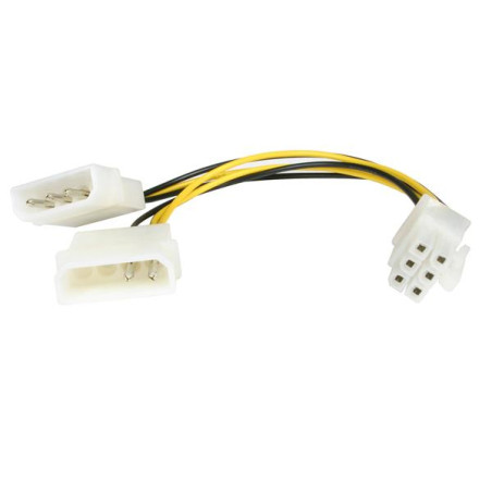 6" LP4 to 6 Pin PCIe Power Cable Adapter