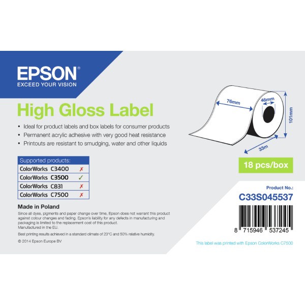 High Gloss Label - Continuous