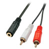 Lindy 35677 cable de audio 0,25 m 2 x RCA 3,5mm Negro, Rojo, | APLIUM