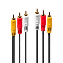 Audio Video Cable 3X Phono 1M