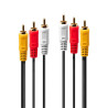 Audio Video Cable 3X Phono 1M