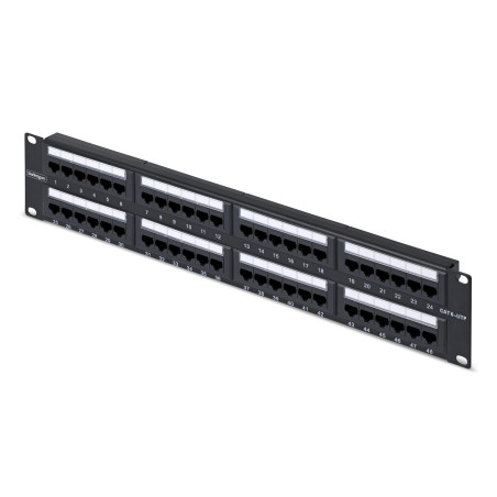 48-Port 2U Rackmount Cat6 Patch Panel