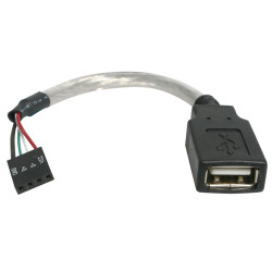 6" USB A to USB 4 Pin Header Cable