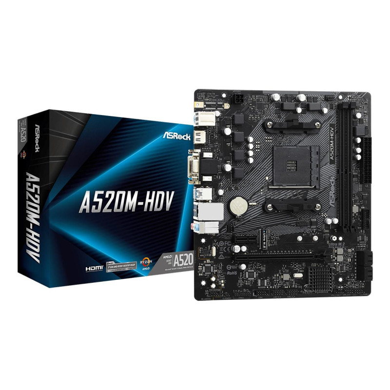 #PLACA Asrock A520M-HDV,AMD,AM4,A520,2DDR4,MATX | APLIUM