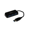 Portable 4 Port Mini USB 3.0 Hub - Black