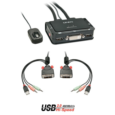 2 Port DVI-D Single Link, USB
