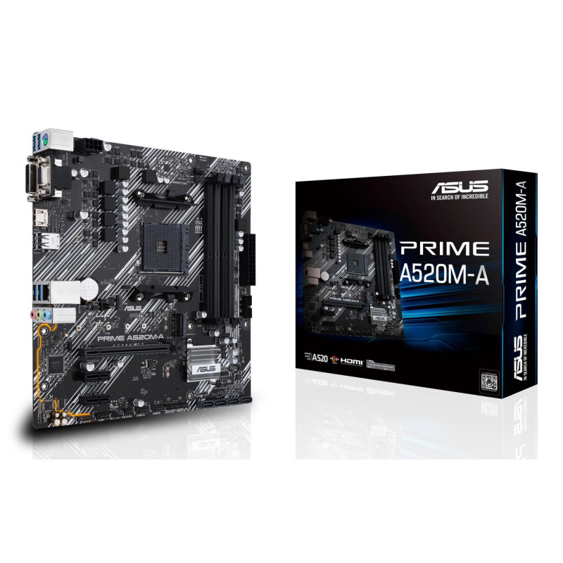 Placa Base Asus Prime A520M-A II/CSM Socket AM4/ DDR4/ PCIe 3.0/ Micro