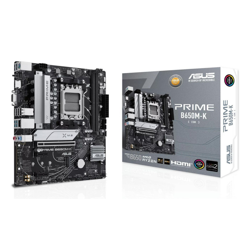 Placa Base Asus Prime B650M-K/ Socket AM5/ DDR5/ PCIe 5.0/ Micro ATX
