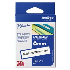 Tape Black on White 6mm