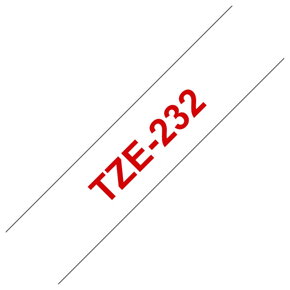 TZE232 12MM RED ON WHITE TAPE TZE232 12MM RED ON WHITE TAPE