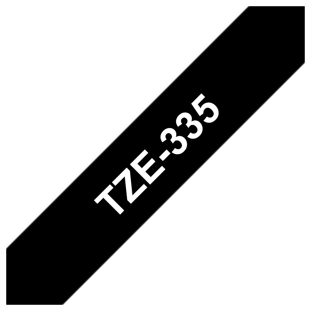 TZE335 12MM WHITE ON BLACK TZE335 12MM WHITE ON BLACK