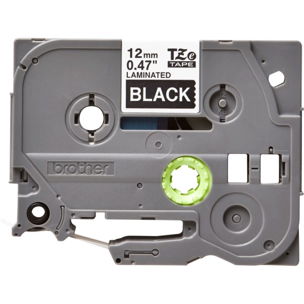 TZE335 12MM WHITE ON BLACK