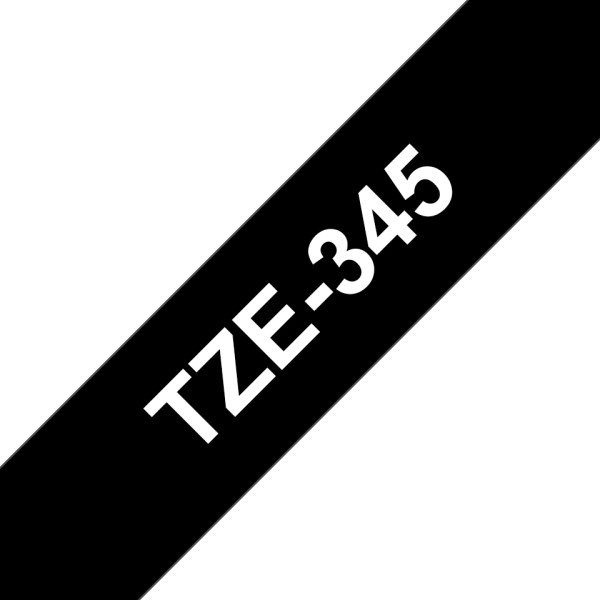 TZE345 18MM WHITE ON BLACK