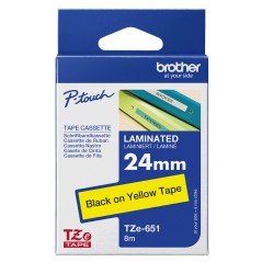TZE651 24MM BLACK ON YELLOW