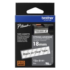 Tape Black on Clear 18mm