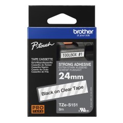 Tape Black on Clear 24mm