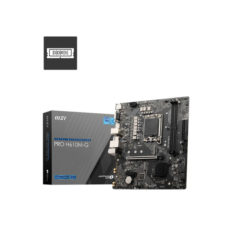 Placa Msi Pro H610M-G,INTEL,1700,H610,2DDR5,96GB,VGA+HDMI+DP | APLIUM