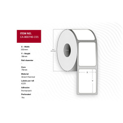 Label 102 x 38mm, Core 76mm, | APLIUM