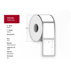 Label 76x25mm - Core 25,4. | APLIUM