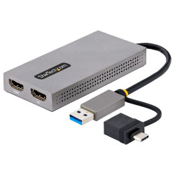 USB to Dual HDMI Adapter 4K30Hz+1080p