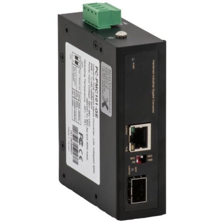 Media converter for DIN rail,