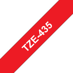 Tape/12mm white on red f P-Touch