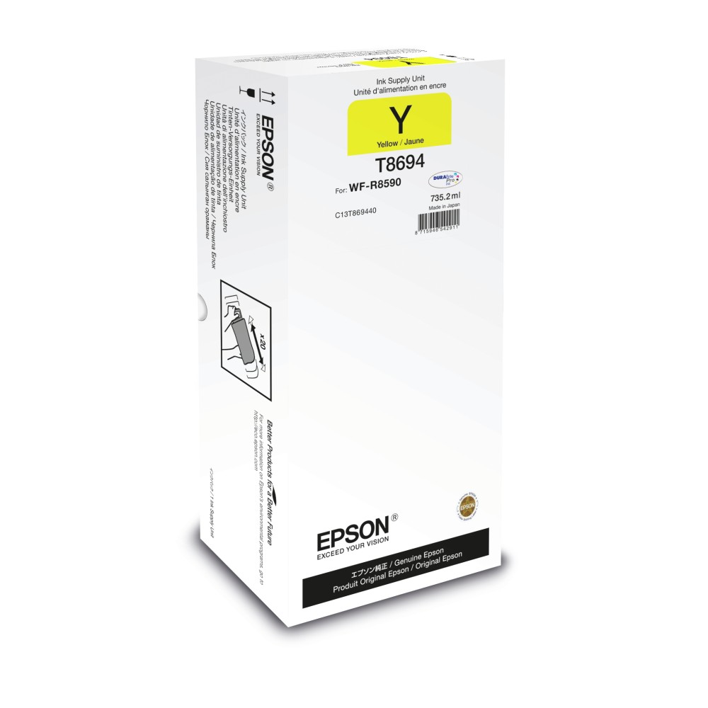 Epson Unidad de suministro de tinta T8694 amarillo XXL, Amarillo, Tinta a base de pigmentos, 1 pieza(s) Epson Unidad de suministro de tinta T8694 amarillo XXL, Amarillo, Tinta a base de pigmentos, 1 pieza(s)