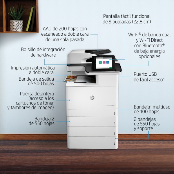 HP Color LaserJet Enterprise Impresora multifunción Enterprise M776dn, Impresión, copia, escaneado y fax opcional, Impresión a d