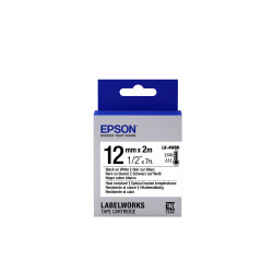 Label/LK-4WBH Heat Res 12mm x 2m BK/WH