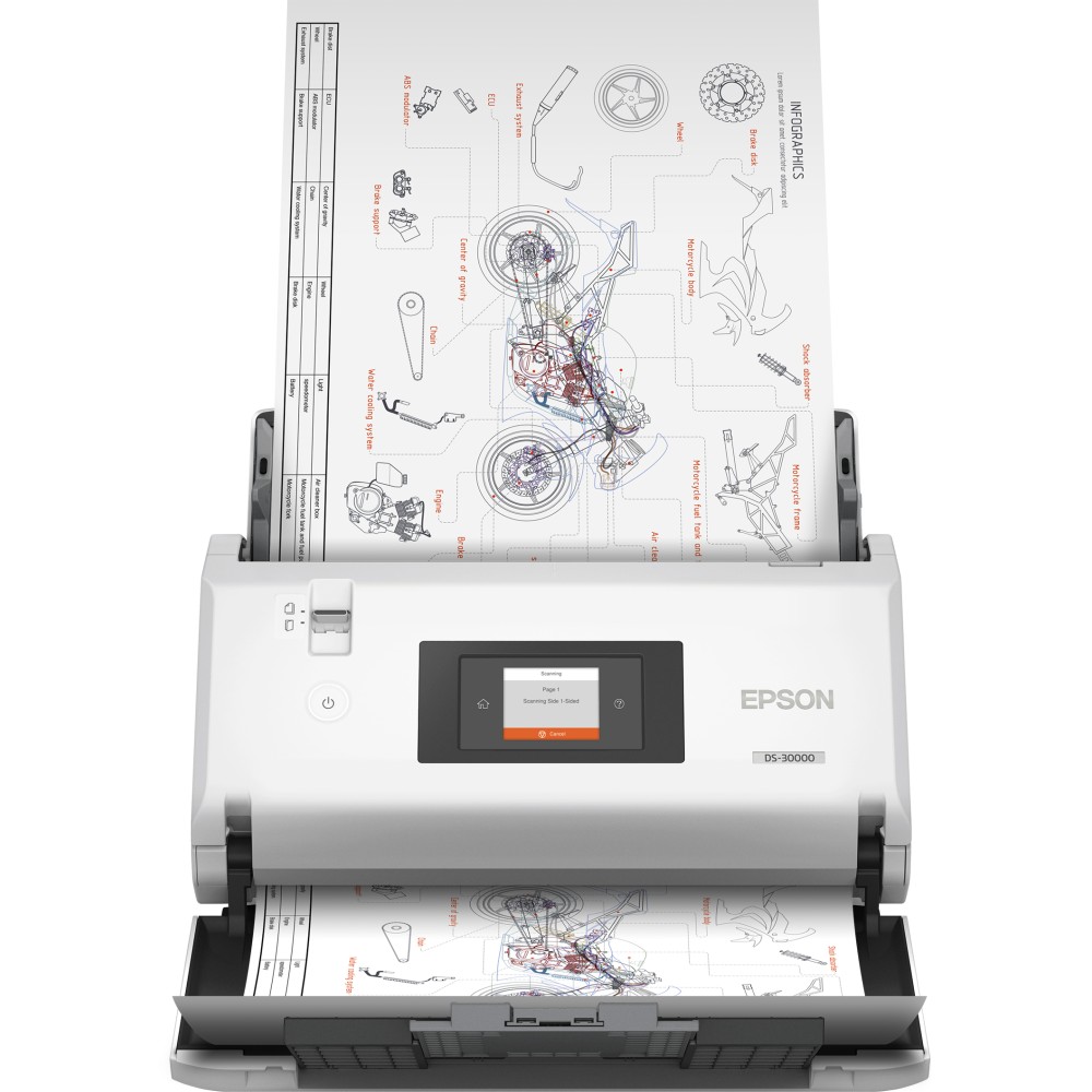 Epson WorkForce DS-30000, 304,8 x 5588 mm, 600 x 600 DPI, 30 bit, 24 bit, 10 bit, 8 bit