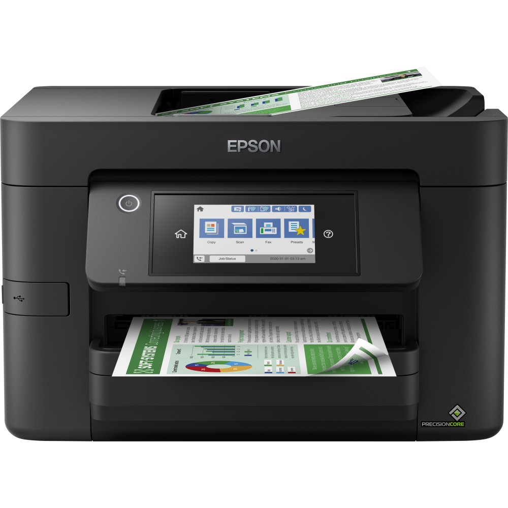 Epson WorkForce Pro WF-4820DWF, Inyección de tinta, Impresión a color, 4800 x 2400 DPI, Escaneo a color, A4, Negro