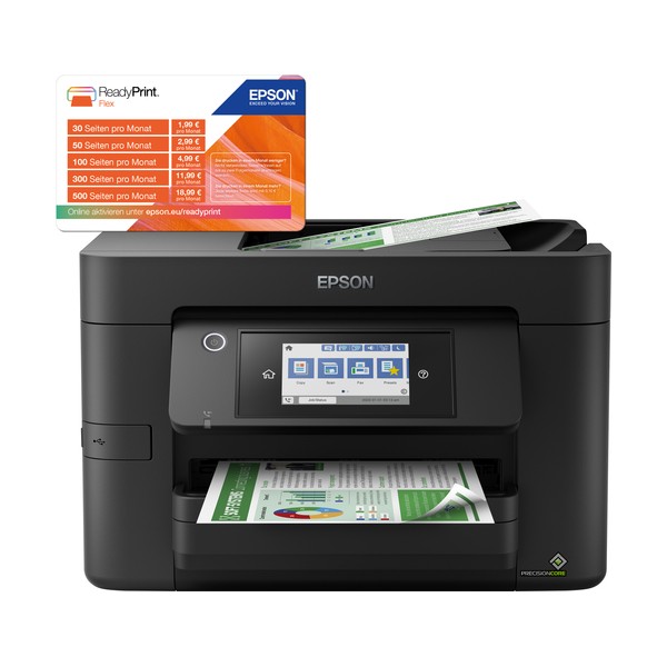 Epson WorkForce Pro WF-4820DWF, Inyección de tinta, Impresión a color, 4800 x 2400 DPI, Escaneo a color, A4, Negro