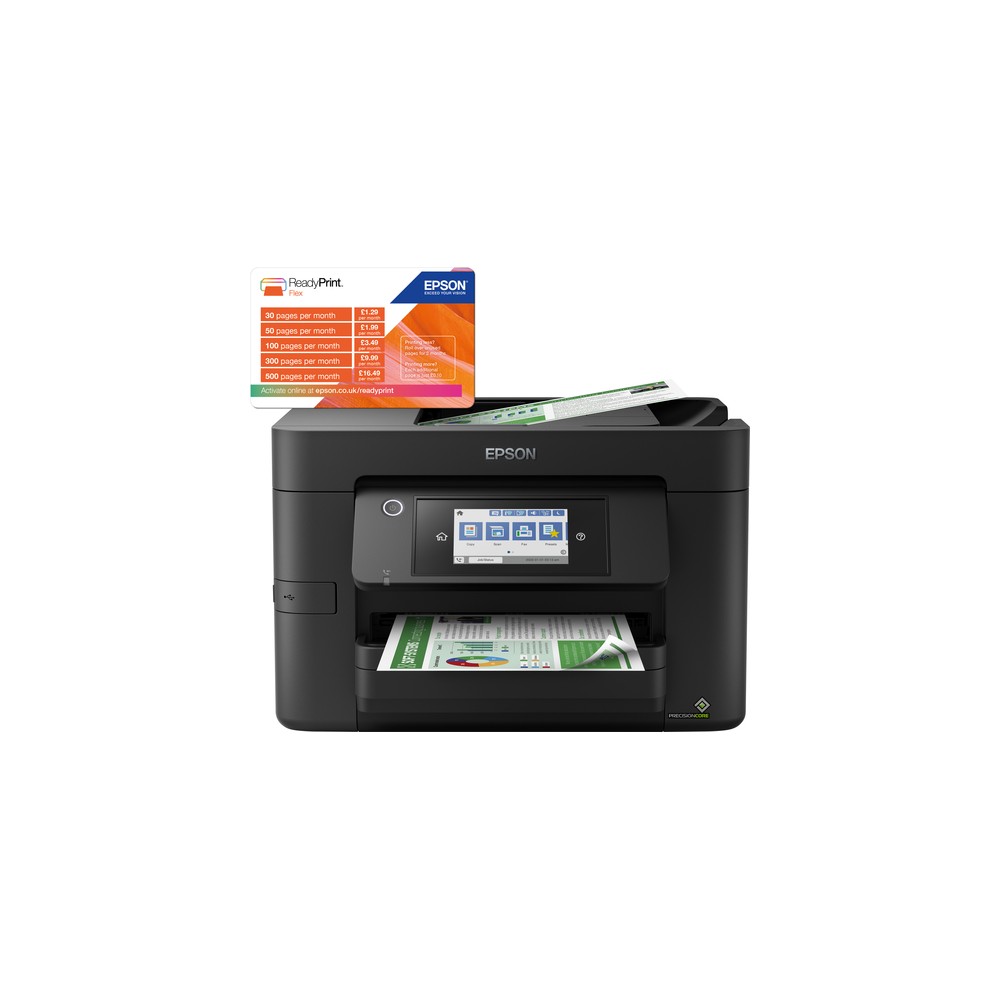 Epson WorkForce Pro WF-4820DWF, Inyección de tinta, Impresión a color, 4800 x 2400 DPI, Escaneo a color, A4, Negro