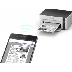 Epson EcoTank ET-M1120, 1440 x 720 DPI, A4, 15000 páginas por mes, 32 ppm, Negro, Gris