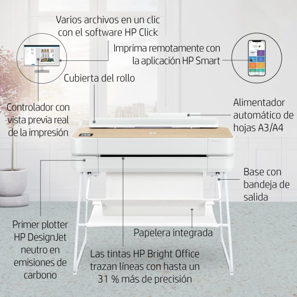 HP Designjet Impresora Studio Steel de 36 pulgadas, Inyección de tinta térmica, 2400 x 1200 DPI, CALS G4, HP-GL/2, HP-RTL, JPEG,