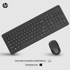HP Combinación de teclado y ratón inalámbricos 330, Completo (100%), Inalámbrico, RF inalámbrico, Negro, Ratón incluido