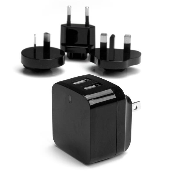 StarTech.com Cargador de Pared USB de 2 Puertos para Tablets Smartphones - Cargador de Alta Potencia para Viajes, Interior, Corr