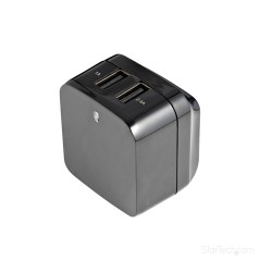 StarTech.com Cargador de Pared USB de 2 Puertos para Tablets Smartphones - Cargador de Alta Potencia para Viajes, Interior, Corr