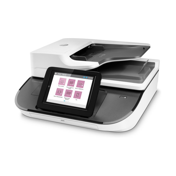 HP Flow 8500 fn2, Escáner de superficie plana y alimentador automático de documentos (ADF), CSV, HTML, JPG, OCR, PDF, RTF, TIFF,