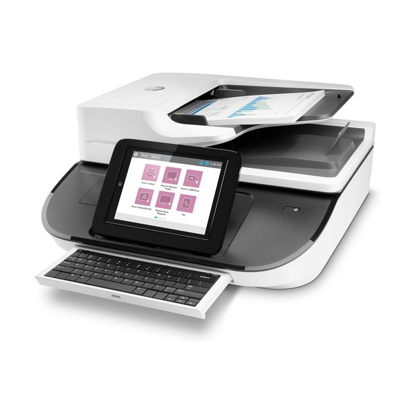 HP Flow 8500 fn2, Escáner de superficie plana y alimentador automático de documentos (ADF), CSV, HTML, JPG, OCR, PDF, RTF, TIFF,
