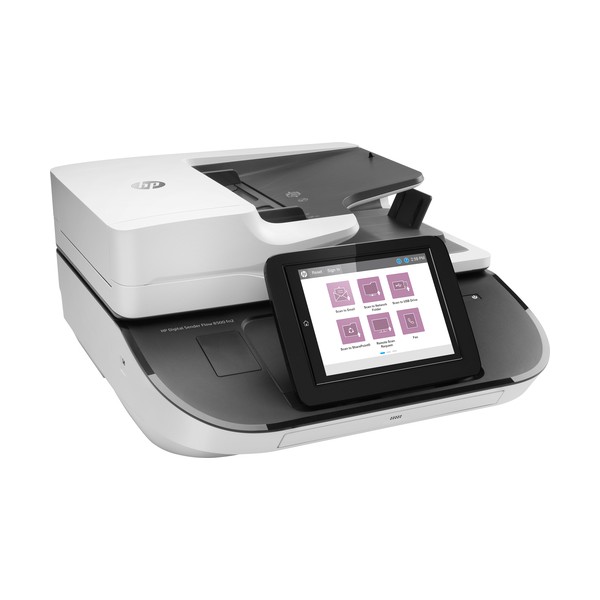 HP Flow 8500 fn2, Escáner de superficie plana y alimentador automático de documentos (ADF), CSV, HTML, JPG, OCR, PDF, RTF, TIFF,