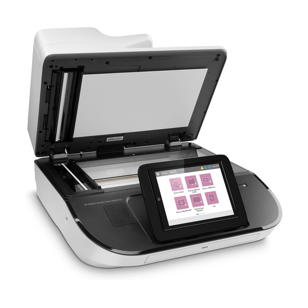 HP Flow 8500 fn2, Escáner de superficie plana y alimentador automático de documentos (ADF), CSV, HTML, JPG, OCR, PDF, RTF, TIFF,