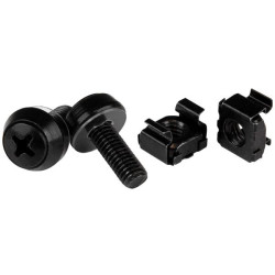 M6 Screws+Cage Nuts - 100 Pack Black