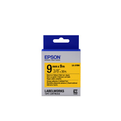 Label/LK-3YBW Strong Adh 9mm x 9m BK/YL